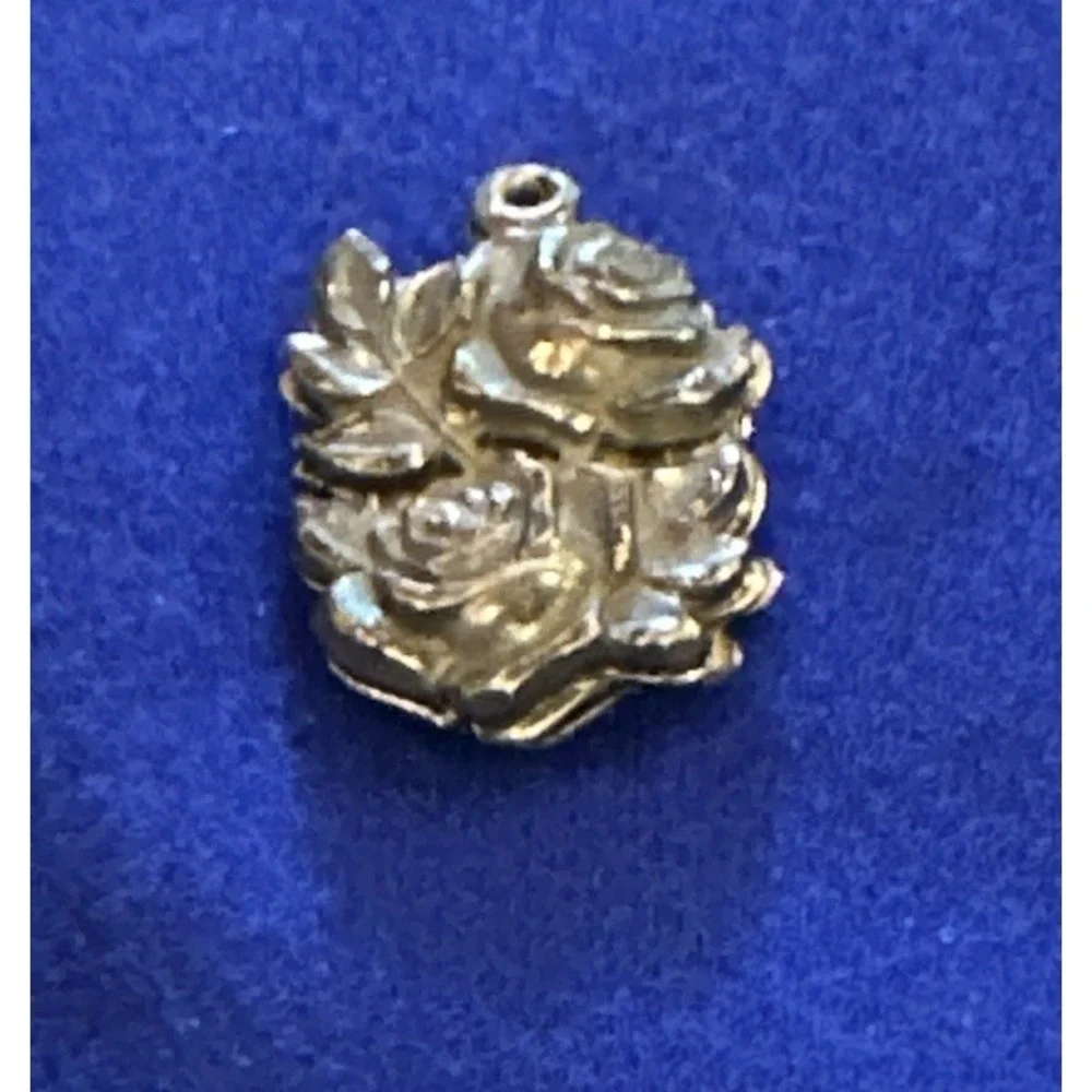 RARE 925 Sterling Antique Rose St. Mary & St. Christopher Oxidized Slide Pendant